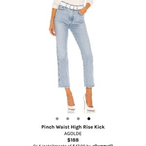 NWOT Pinch waist high rise kick - AGOLDE jeans